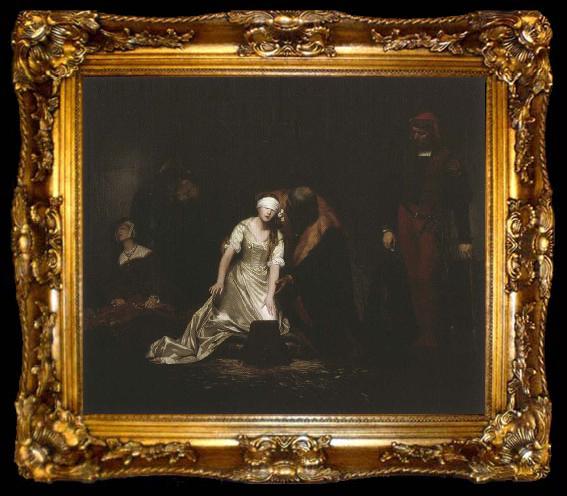 framed  Paul Delaroche Execution of Lady jane Grey, ta009-2